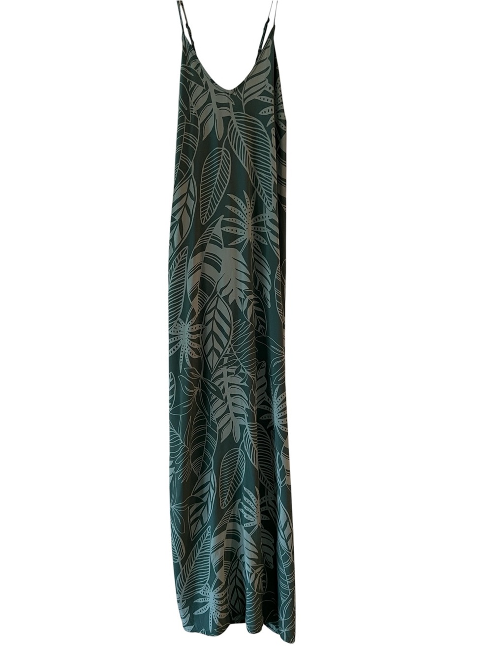 Old Navy Green Tropical Leaf Slip Dress